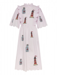 Stella Nova - Embroidered Midi Dress With Scallops - P&otilde;lveni ja midi - 40