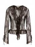 ONLY - Onlcalibea L/S Ruffle Top Wvn Ex - Pikkade varrukatega - M