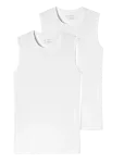 Schiesser - Tank Tops, 2-Pack, Round Neck, White &ndash; 95/5 - Varrukateta - XXL