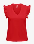 ONLY - Onlmay Life S/S Frill V-Neck Top Box Jrs - L&uuml;hikeste varrukatega - XS