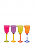 Anna + Nina - Multicoloured Wine Glass Set Of 4 - Valge veini klaasid - ONE SIZE