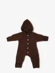 Smallstuff - Jumpsuit Boucl&eacute; Merino Wool W. Buttons And Hoodie - Kombinesoonid - 80-86