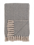 House Nordic - Lita - Blanket - Plaid, Cotton, Dark Grey/White, 130X160 Cm - Tekid ja pleedid - 130X160CM
