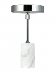Dyberg Larsen - Starlight Led Genopladelig Bordlampe Krom Med Hvid Marmor - Laualambid - 25X14X14