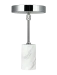 Dyberg Larsen - Starlight Led Rechargeable Table Lamp Chrome White Marble - Laualambid - 25X14X14
