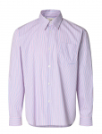 Selected - Slhrlxhotel Amour Emb Ls Shirt - Triibulised s&auml;rgid - XXL