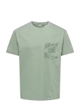 ONLY & SONS - Onsfred Stripe Life Rlx Leaf Ss Pckt Tee - L&uuml;hikeste varrukatega - M