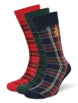 Polo Ralph Lauren - Crest-Embroidered Plaid 3-Sock Gift Set - Tavalised sokid - 43-48