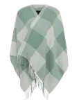 Lexington Clothing - Checked Recycled Wool Blend Poncho - Villased mantlid - ONE SIZE