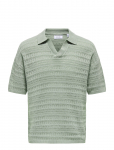 ONLY & SONS - Onsgrayson Ds 5 Chochet Polo Knit Noos - L&uuml;hikeste varrukatega kootud polos&auml;rgid - M