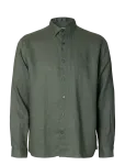 Selected - Slhregkylian Linen Ls Shirt - Linased s&auml;rgid - M