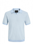 Jack & Jones - Jprblahudson Knit Split Neck Ss Sn - L&uuml;hikeste varrukatega kootud polos&auml;rgid - XXL