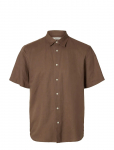 Selected - Slmregclaus Clay Linenblend Ss Sht Noos - L&uuml;hikeste varrukatega s&auml;rgid - XXL