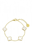 Bud To Rose - Clover Multi Bracelet White/Gold - K&auml;eketid - ONE SIZE