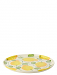 J-Line - Plate Lemon Ceramic Yell/Grn - Praetaldrikud - &Oslash; 34 CM