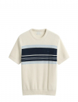 Gant - Striped Cotton Rib Ss C-Neck - L&uuml;hikeste varrukatega - S