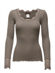 Rosemunde - Rwbenita Silk Ls O-Neck Lace T-Shirt - Pikkade varrukatega - XS