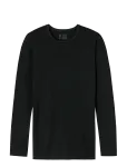 Schiesser - Long-Sleeve Round-Neck Shirt, Black - 95/5 - Pikkade varrukatega - M