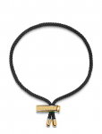 Nialaya - Men's Black String Bracelet With Adjustable Gold Lock - K&auml;ev&otilde;rud - ONE SIZE 20 cm