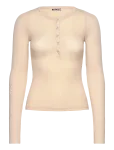 Weekday - Sheer Rib Long Sleeve Henley Top - Pikkade varrukatega - XS