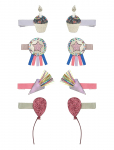 Mimi & Lula - 8 Hair Clips - Birthday Theme Party Time - Juukseklambrid - ONE SIZE