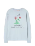 THE ANIMALS OBSERVATORY - Flowers Blue Dof Lonf Sleeve T-Shirt - Pikkade varrukatega T-s&auml;rgid - 12 Y