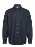Lindbergh Black - 1927: Cotton/Lin Shirt Wf L/S - Vabaaja s&auml;rgid - XXL
