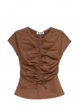 Laagam - Simone Brown Ruched Blouse - Pikkade varrukatega - L