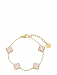 Bud To Rose - Clover Multi Bracelet Pink/Gold - K&auml;eketid - ONE SIZE
