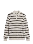Calvin Klein - Ls 100% Merino Stripe Polo 14Gg - Pikkade varrukatega kootud polos&auml;rgid - XL