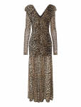 Ganni - Printed Mesh Long Ruched Dress - Maksikleidid - 42