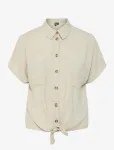Pieces - Pcpia Linen Blend  Ss Tie Shirt Wvn Noos - L&uuml;hikeste varrukatega - M