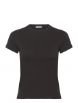 Weekday - Slim Short-Sleeved Cotton T-Shirt - L&uuml;hikeste varrukatega - XXS
