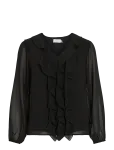 Vila - Viane L/S V-Neck Frill Top - Noos - Pikkade varrukatega - 34