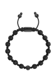 Nialaya - Men's Silver Beaded Bracelet With Matte Onyx & Cz Beads - K&auml;ev&otilde;rud - M