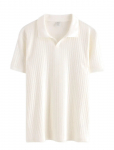 Lindex - Ribbed Top With Collar - L&uuml;hikeste varrukatega polos&auml;rgid - 128