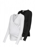 Only Maternity - Olmjoy L/S Wrap Top 2-Pack Jrs Noos - Pikkade varrukatega - S
