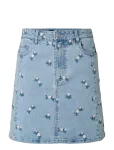 Pieces - Pcflora Hw Short Denim Emb Skirt Noos - L&uuml;hikesed seelikud - XL