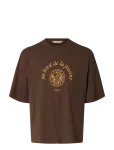 Selected - Slhboxynorman Graphic Ss O-Neck Tee - L&uuml;hikeste varrukatega - L