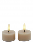 Sirius Home - Sille Fyrfadslys 2 Stk. S&aelig;t, &Oslash;4,5Xh2,2Cm, Light Caramel - LED-k&uuml;&uuml;nlad - ONE SIZE