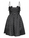 Ganni - Polka-Dot Satin Mini Dres - L&uuml;hikesed kleidid - 36