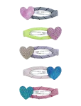 Mimi & Lula - 5 Clic Clacs - Mini Happy Heart - Juukseklambrid - ONE SIZE