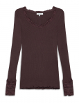 Rosemunde - Rwbenita Silk Ls O-Neck Lace T-Shirt - Pikkade varrukatega - XS