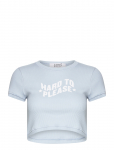 Cannari Concept - Rib Cropped T-Shirt - L&uuml;hikeste varrukatega topid - 36