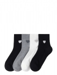 Lindex - Sock High Ankle 4P Placed Hear - Tavalised sokid - 39/41