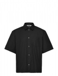 Weekday - Boxy Short-Sleeved Cotton Shirt - L&uuml;hikeste varrukatega s&auml;rgid - XS