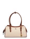 Lauren Ralph Lauren - Canvas & Leather Large Marcy Zip Satchel - Rihmaga kotid - ONE SIZE