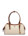 Lauren Ralph Lauren - Canvas & Leather Large Marcy Zip Satchel - Rihmaga kotid - ONE SIZE