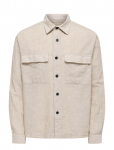 ONLY & SONS - Onscaiden Ls Overshirt Linen Blend - Pealiss&auml;rgid - L