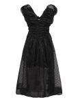Ganni - Flocked Organza Long Ruched Dress - P&otilde;lveni ja midi - 36